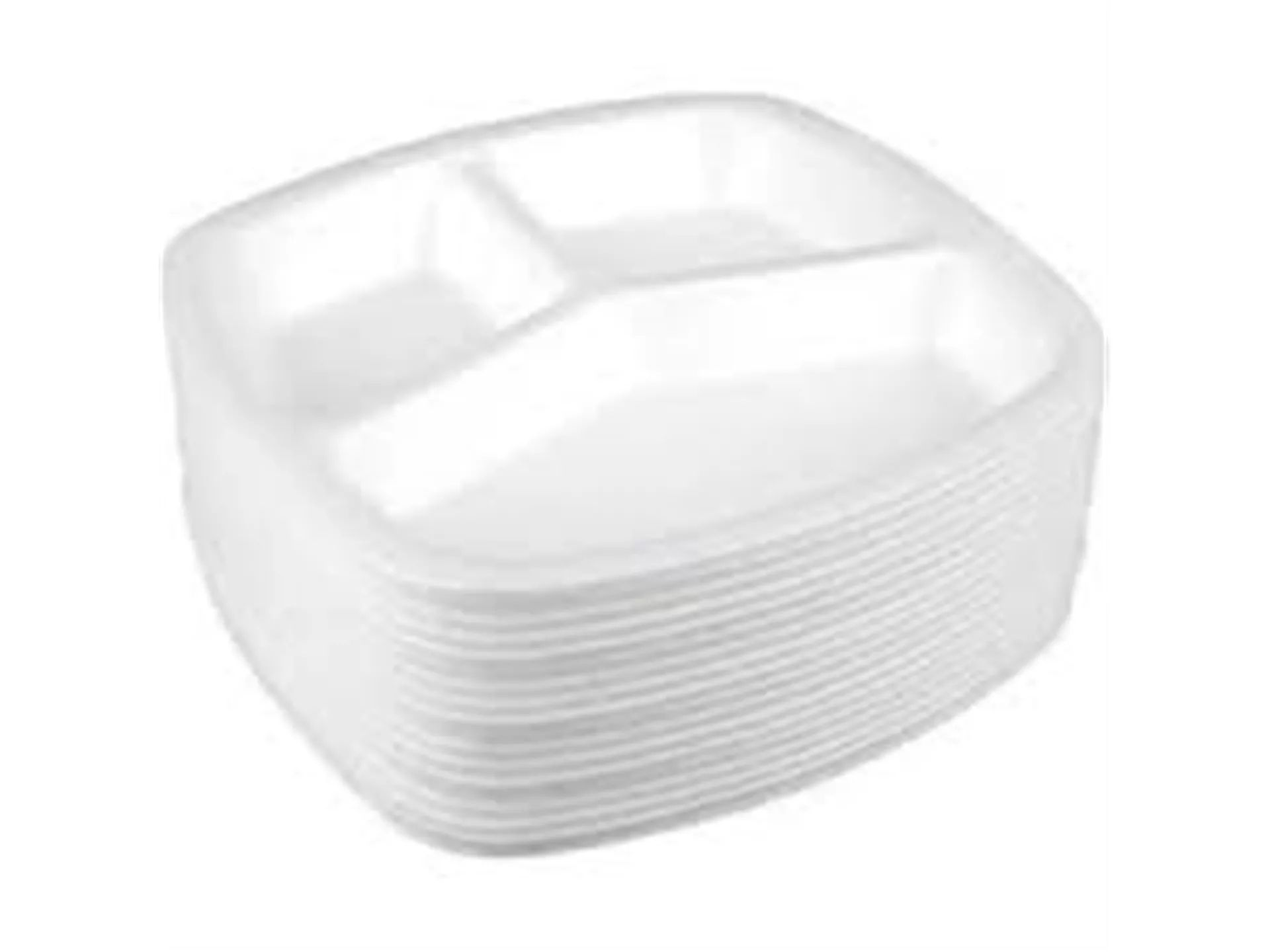 Foam Plate 3 Compartments 100 Pieces
